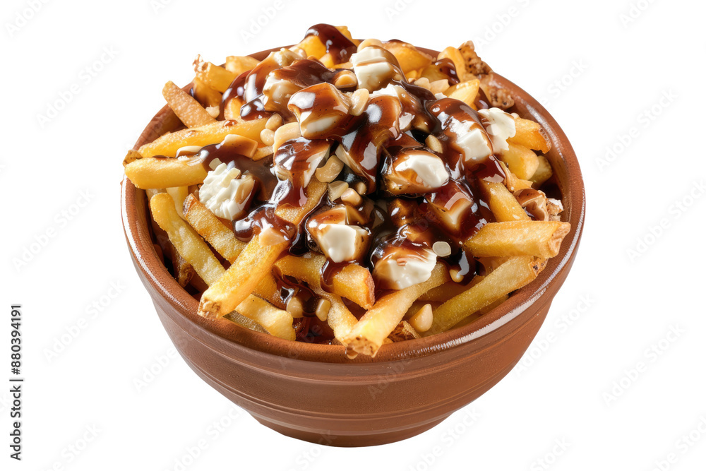 Poutine bowl isolated on transparent background Poutine bowl isolated on transparent background