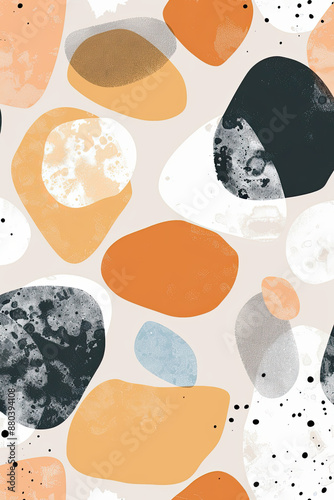 Wallpaper Mural An abstract painting of some rounded lines and shapes with spots Torontodigital.ca