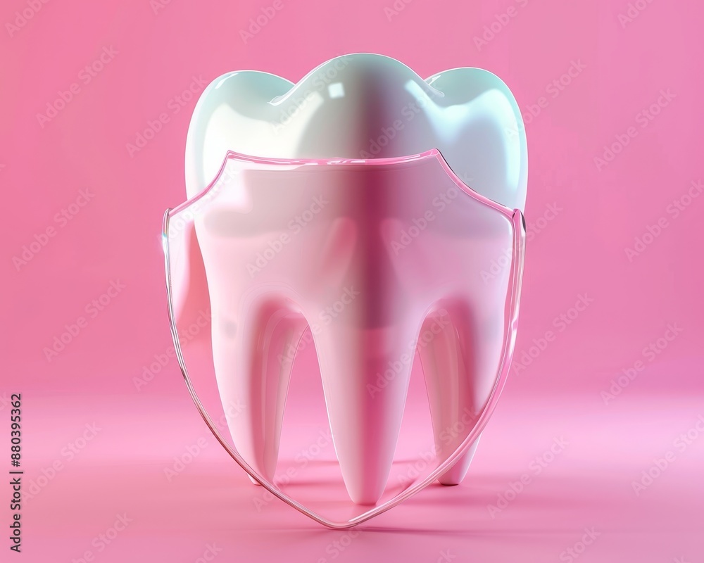 3d rendering of a tooth enclosed in a protective shield for enhanced defense and preservation 3d rendering of a tooth enclosed in a protective shield for enhanced defense and preservation