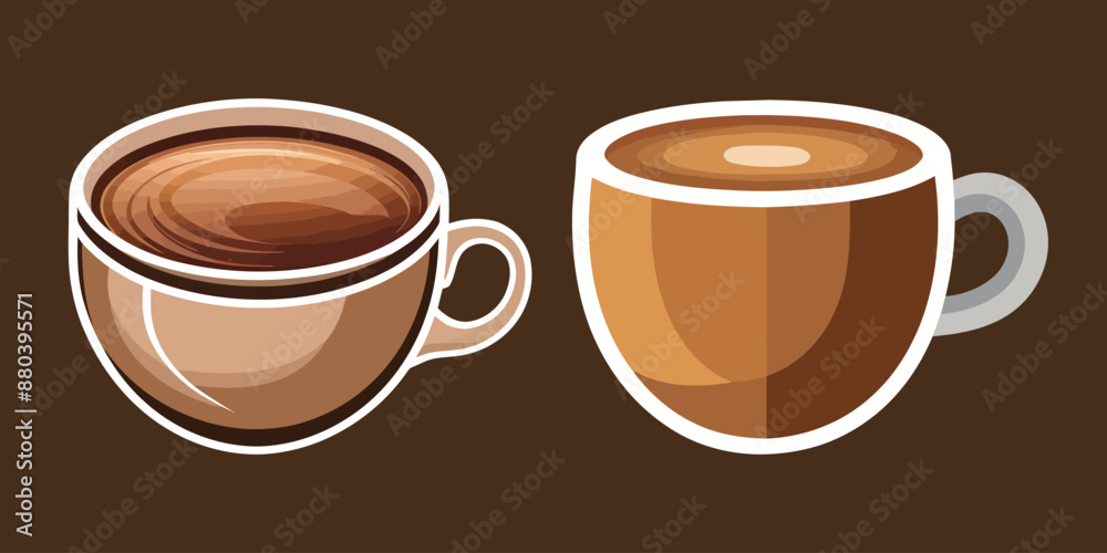 Obraz premium Coffee cup set isolated vector illustration