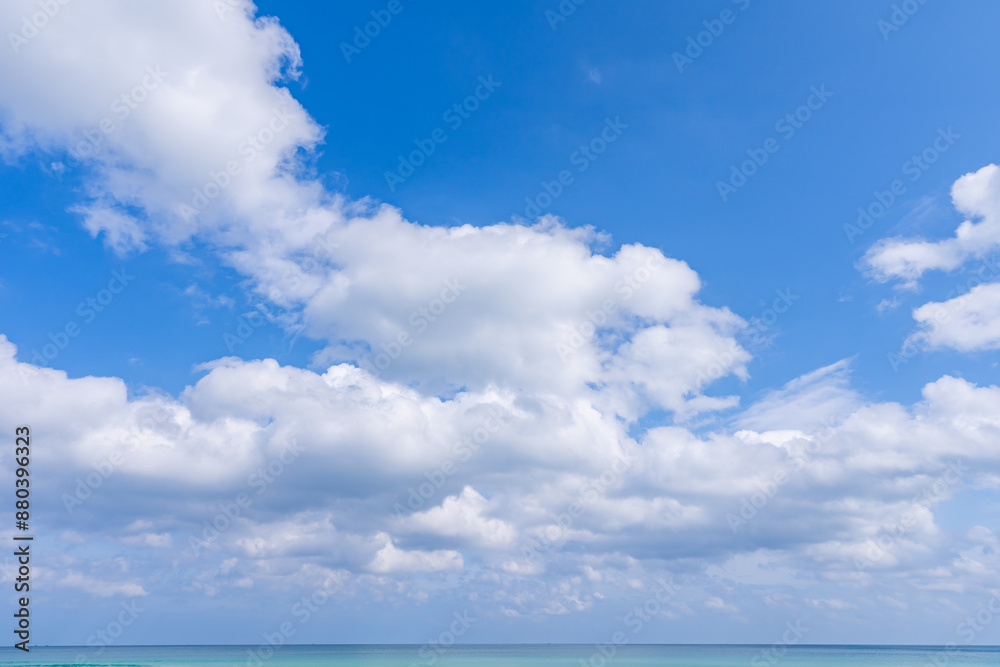 Blue sky and white clouds over sea nature background Blue sky and white clouds over sea nature background