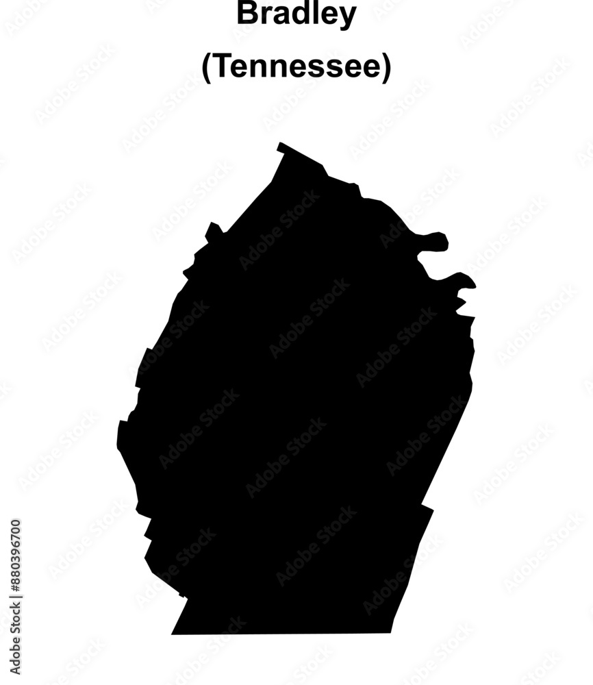 Bradley County (Tennessee) blank outline map Bradley County (Tennessee) blank outline map