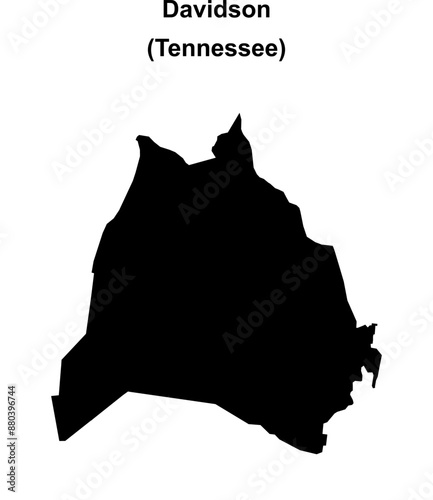 Davidson County (Tennessee) blank outline map