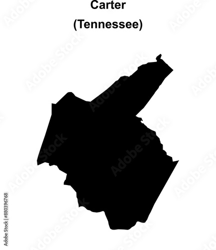 Carter County (Tennessee) blank outline map