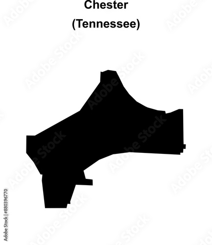 Chester County (Tennessee) blank outline map