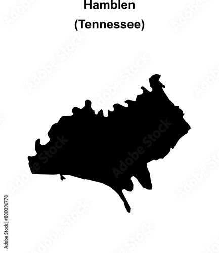 Hamblen County (Tennessee) blank outline map photo