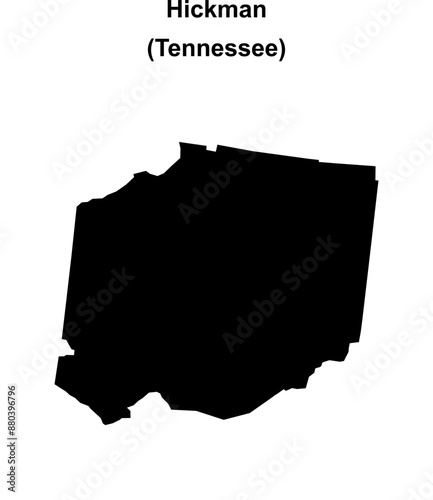 Hickman County (Tennessee) blank outline map