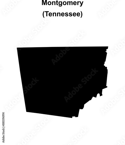 Montgomery County (Tennessee) blank outline map