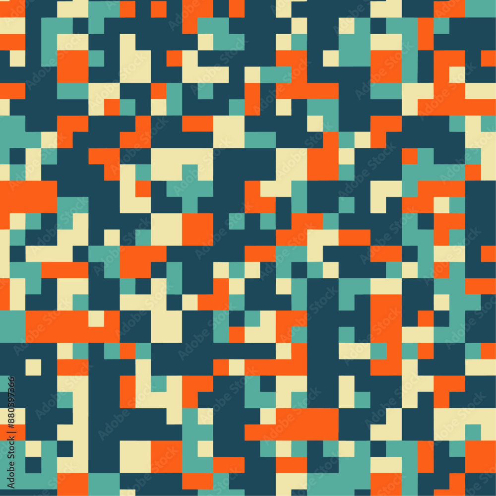 Abstract geometric pattern with colorful pixel squares Abstract geometric pattern with colorful pixel squares