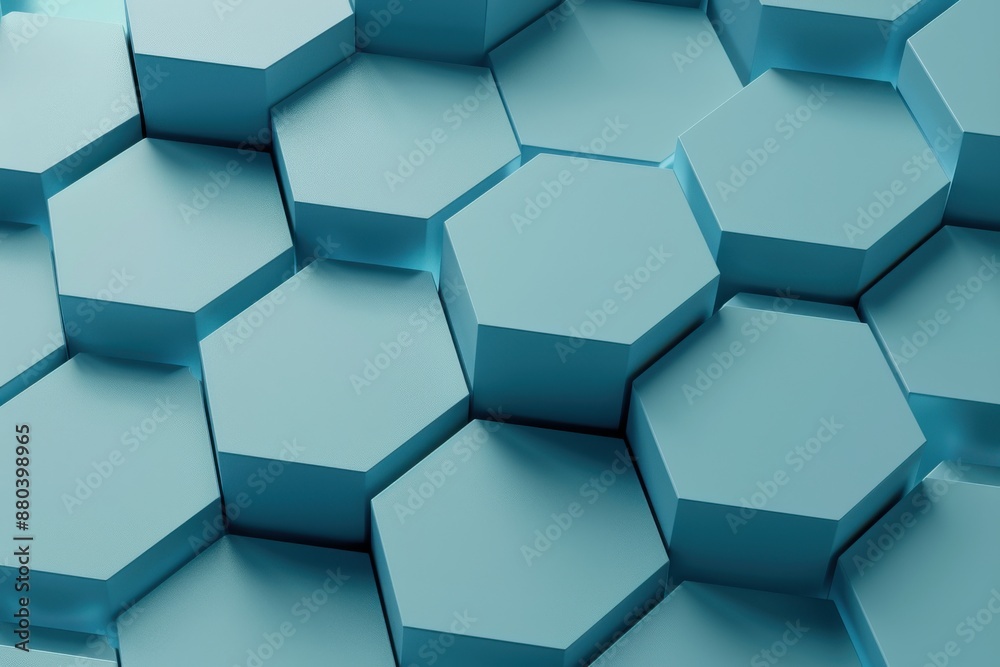 Abstract background of blue geometric hexagon shapes. Concept of technology, science, innovation, or futuristic design Abstract background of blue geometric hexagon shapes. Concept of technology, science, innovation, or futuristic design