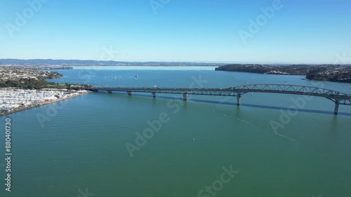 Wallpaper Mural Auckland Harbour Bridge In New Zealand - Aerial Drone Shot Torontodigital.ca