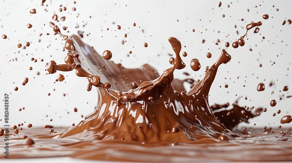 Decadent Chocolate Splash on White Background - Cut Out Decadent Chocolate Splash on White Background - Cut Out