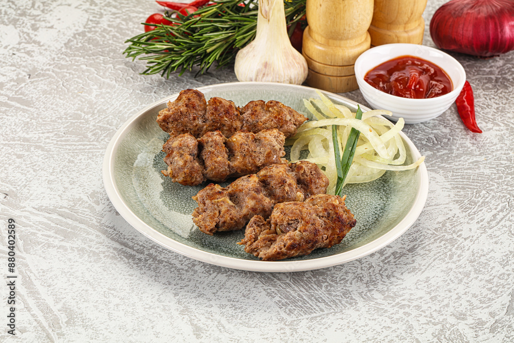 Beef kebab minced meat with onion Beef kebab minced meat with onion
