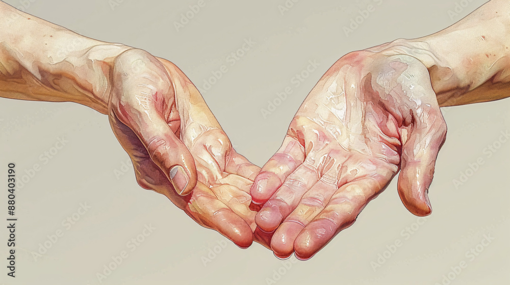 Fototapeta premium In the illustration two hands