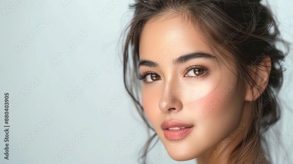 Beauty Thai woman with perfect skin, isolated on a white background, designed for advertising, Beauty Thai woman with perfect skin, isolated on a white background, designed for advertising,