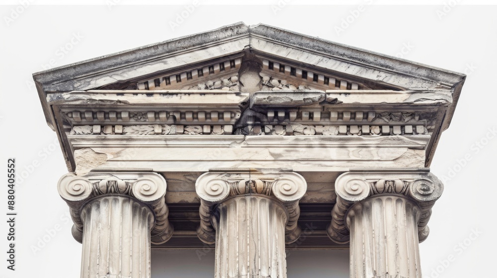 Obraz premium Ancient Greek or Roman Columns with a roof on white background