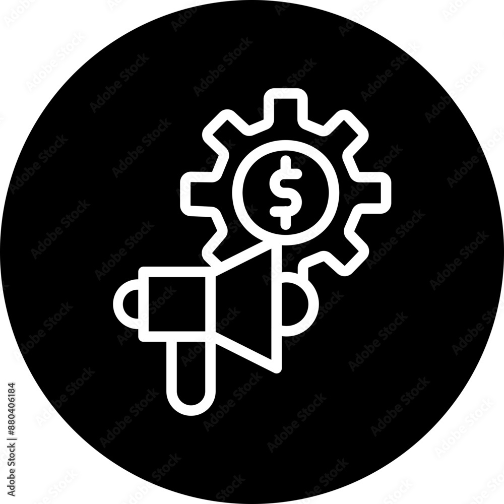 Marketing Vector Line White Circle Black Marketing Vector Line White Circle Black