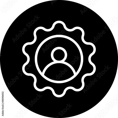 Customer Vector Line White Circle Black