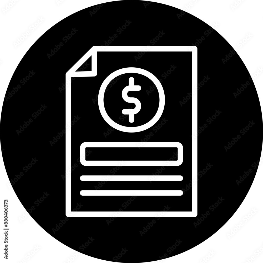 Document Vector Line White Circle Black Document Vector Line White Circle Black