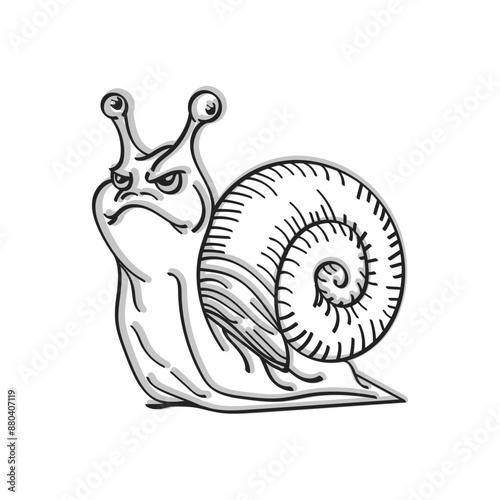 snail cartoon coloring page illustration vector
