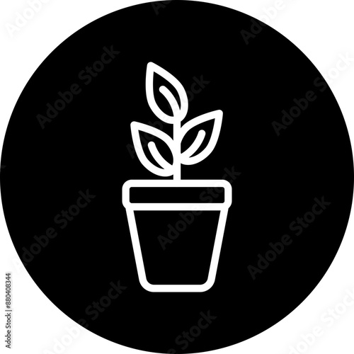 Plant Vector Line White Circle Black