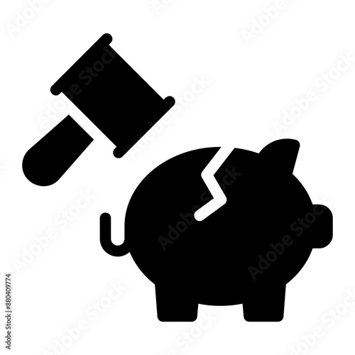 piggy bank glyph icon