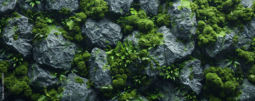 Moss-Covered Stone Texture Background, 4K hyperrealistic photo Moss-Covered Stone Texture Background, 4K hyperrealistic photo