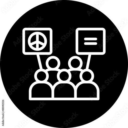 Demonstrator Vector Line White Circle Black