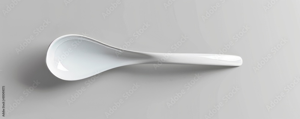 Isolated white spoon on white background mockup, 4K hyperrealistic photo Isolated white spoon on white background mockup, 4K hyperrealistic photo