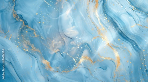 Abstract Blue and Gold Swirls