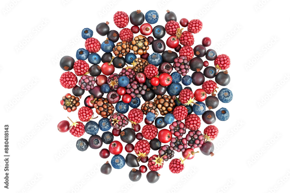 Willed mixed berries isolated on transparent background Willed mixed berries isolated on transparent background