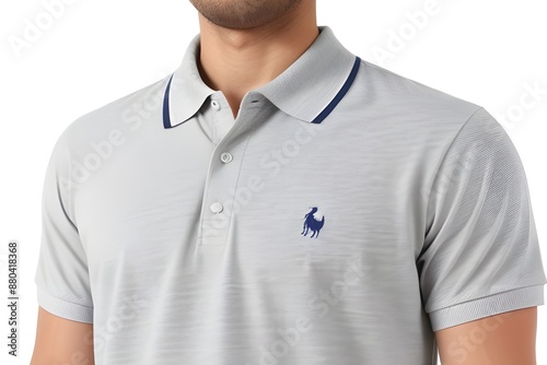 man in white polo shirt
