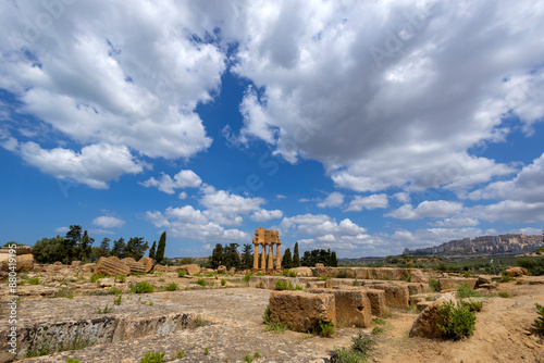 Temple of the Dioscuri, Castor and Pollux in the Valley of Temples, Agrigento, Sicily, Italy photo