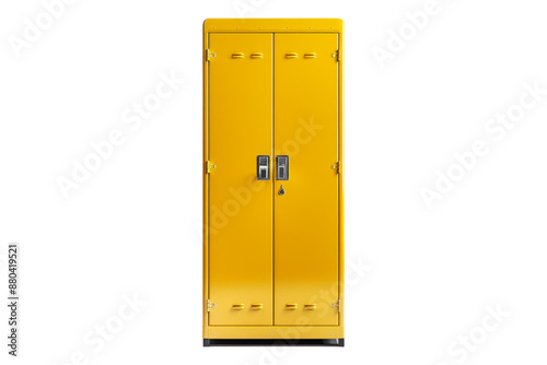 Yellow locker isolated on transparent background