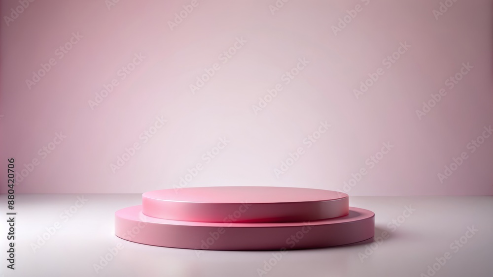 Isolated pink podium on a white background with a shallow depth of field and a slight gradient effect added. Isolated pink podium on a white background with a shallow depth of field and a slight gradient effect added.