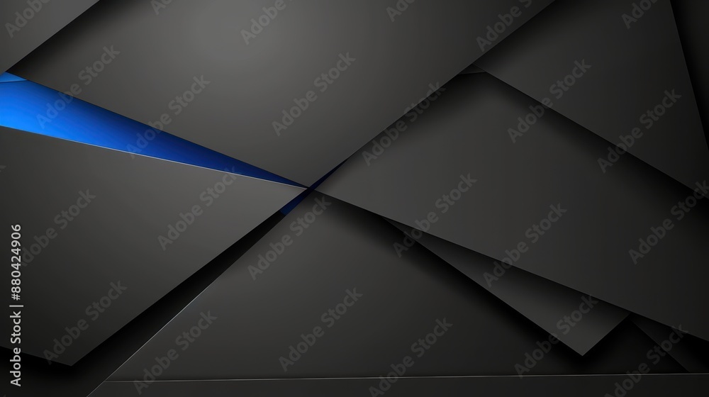 Abstract black geometric shapes with a blue accent Abstract black geometric shapes with a blue accent
