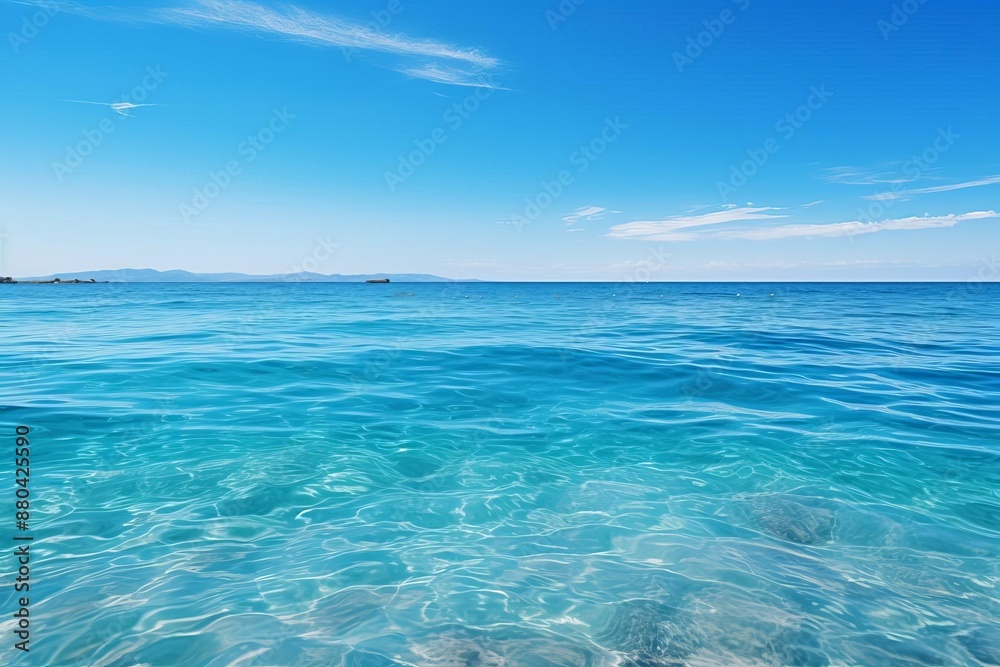 clear blue ocean, isolated on white background, copy space clear blue ocean, isolated on white background, copy space