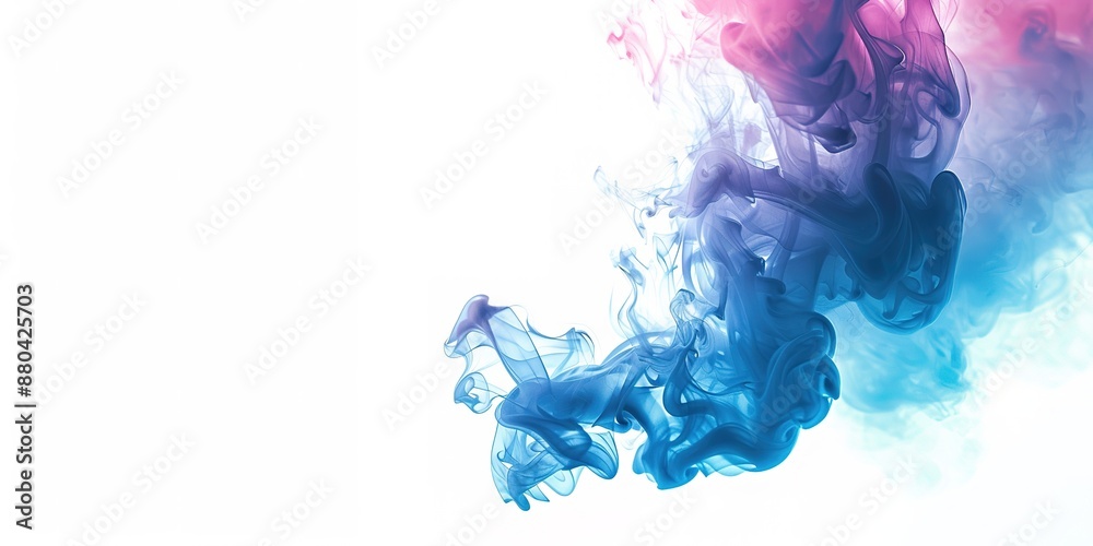 Colorful smoke swirls on white, abstract design Colorful smoke swirls on white, abstract design