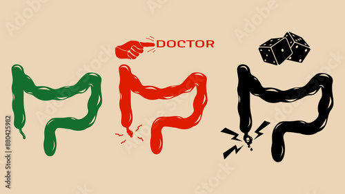 Appendicitis poster, flat color illustration
