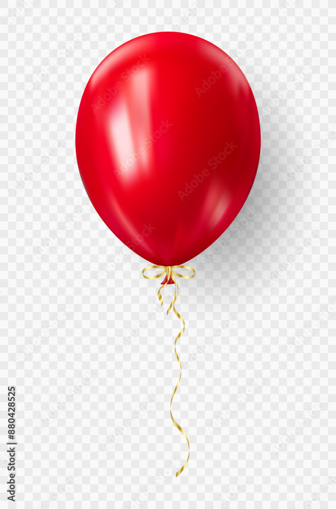 3d realistic red balloon. USA Independence Day patriotic design
