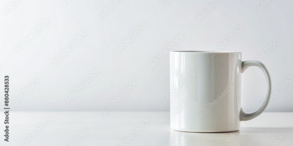 White Mug mock up on a White Table