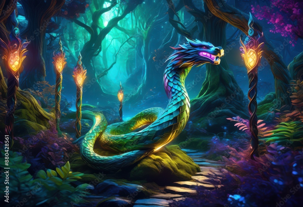 enchanted staff encircled mystical fantasy concept art, snake, magical, sorcery, wizardry, serpent, wand, supernatural, mythical, creature, occult, enchantment enchanted staff encircled mystical fantasy concept art, snake, magical, sorcery, wizardry, serpent, wand, supernatural, mythical, creature, occult, enchantment