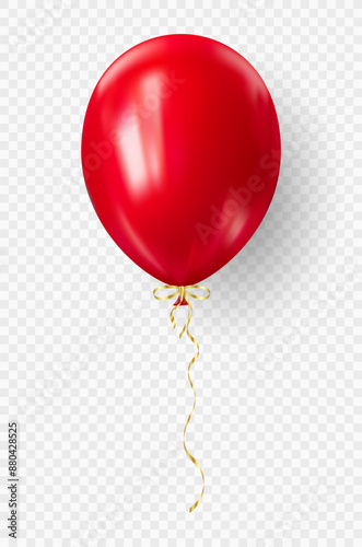 3d realistic red balloon. USA Independence Day patriotic design