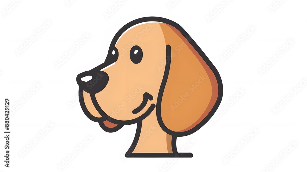 cute dog head cartoon on white background cute dog head cartoon on white background