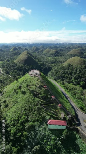 Aerial view of Chocolate Hills on Bohol Island, Philippines