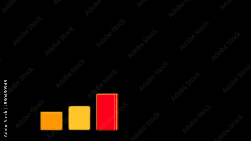 Growing Colorful Column Chart Graph video Animation with Black Background Growing Colorful Column Chart Graph video Animation with Black Background
