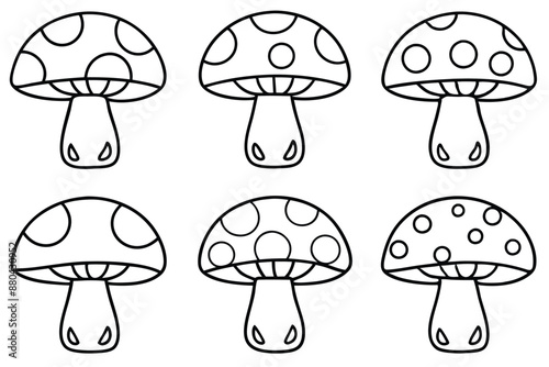 Mushroom Mirth Line Art Tranquility