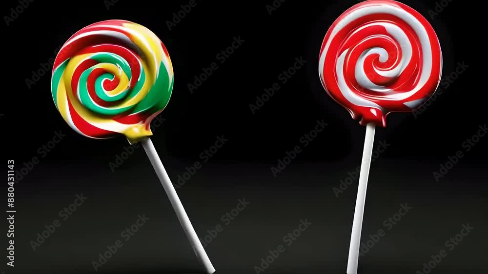 colorful lollipops on a black background colorful lollipops on a black background