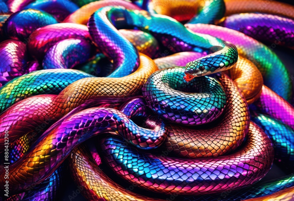 Fototapeta premium vibrant snake themed balloon decorations festive atmosphere, colorful, serpentine, slithery, reptilian, whimsical, creative, fun, party, event, celebration