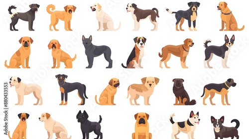 Diverse Dog Breeds Illustration Set